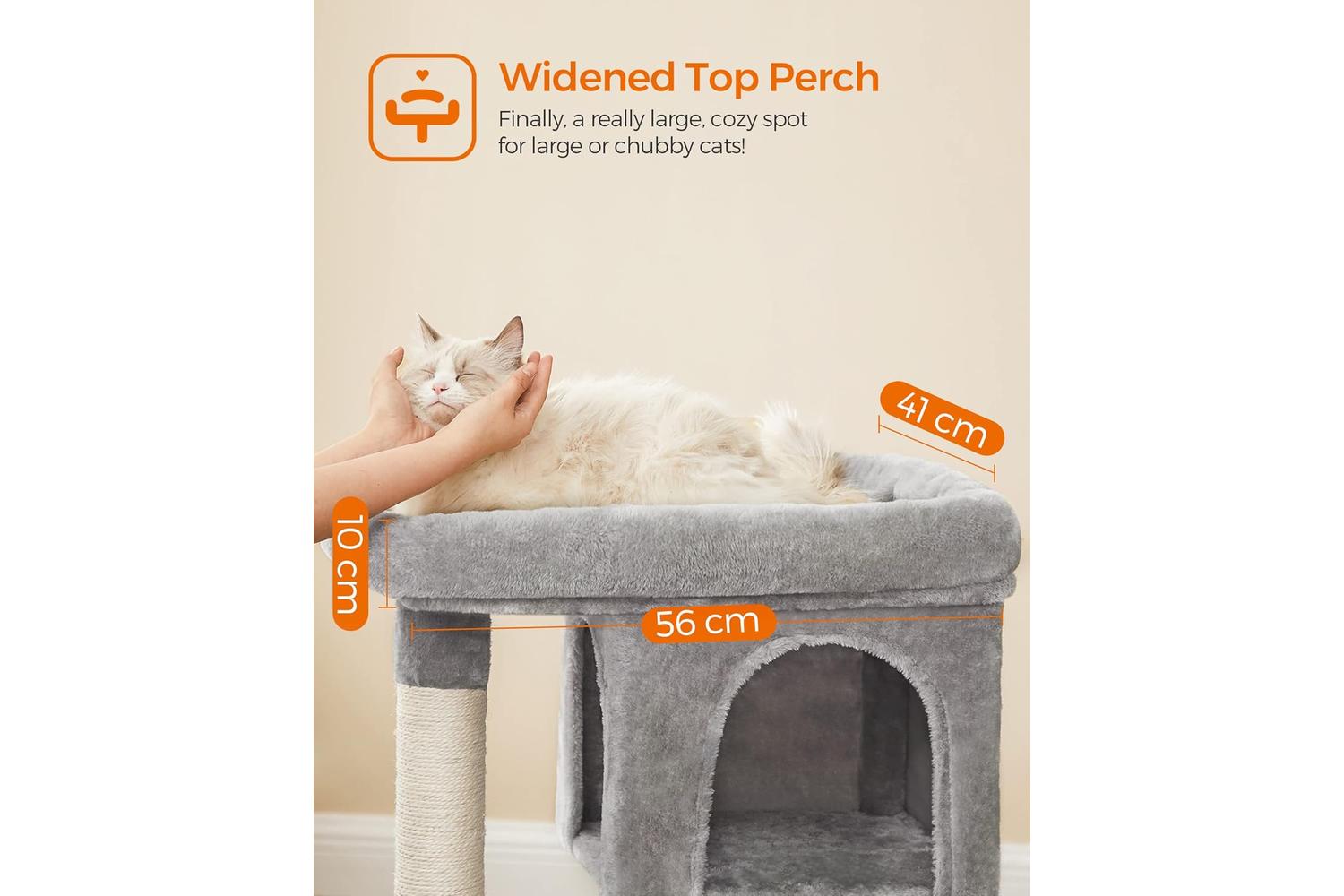 Feandrea Pct61wv1 Cat Tree With Large Platform And 2 Plush C-3