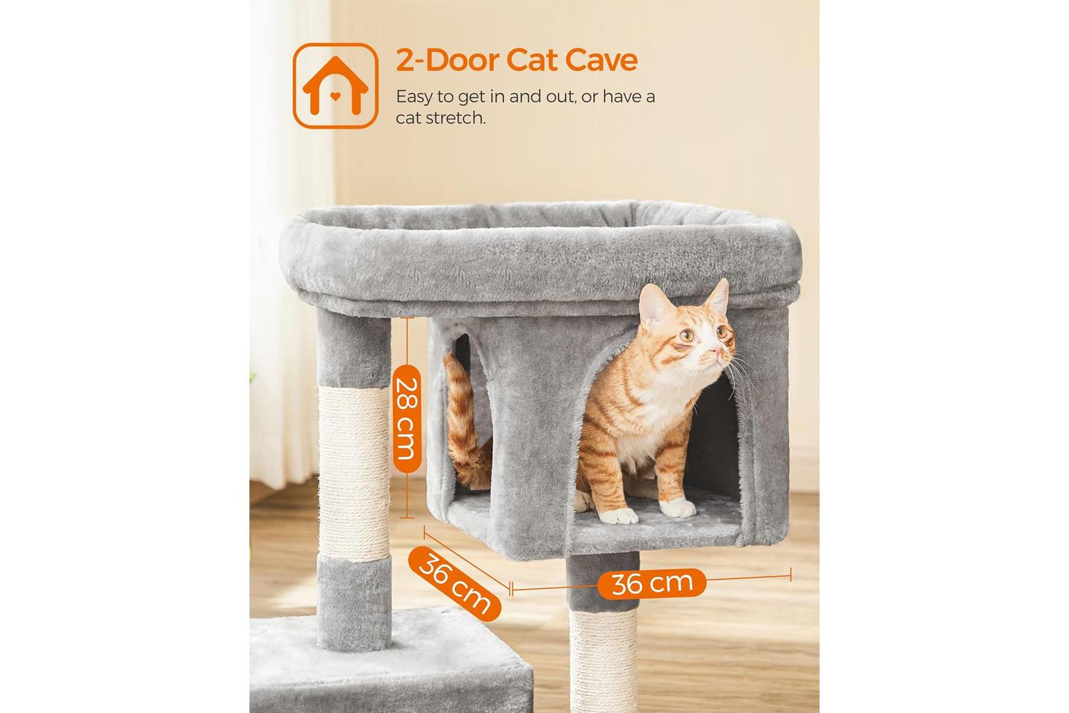 Feandrea Pct61wv1 Cat Tree With Large Platform And 2 Plush C-4