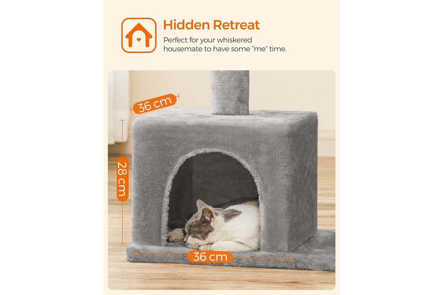 Feandrea Pct61wv1 Cat Tree With Large Platform And 2 Plush C-5