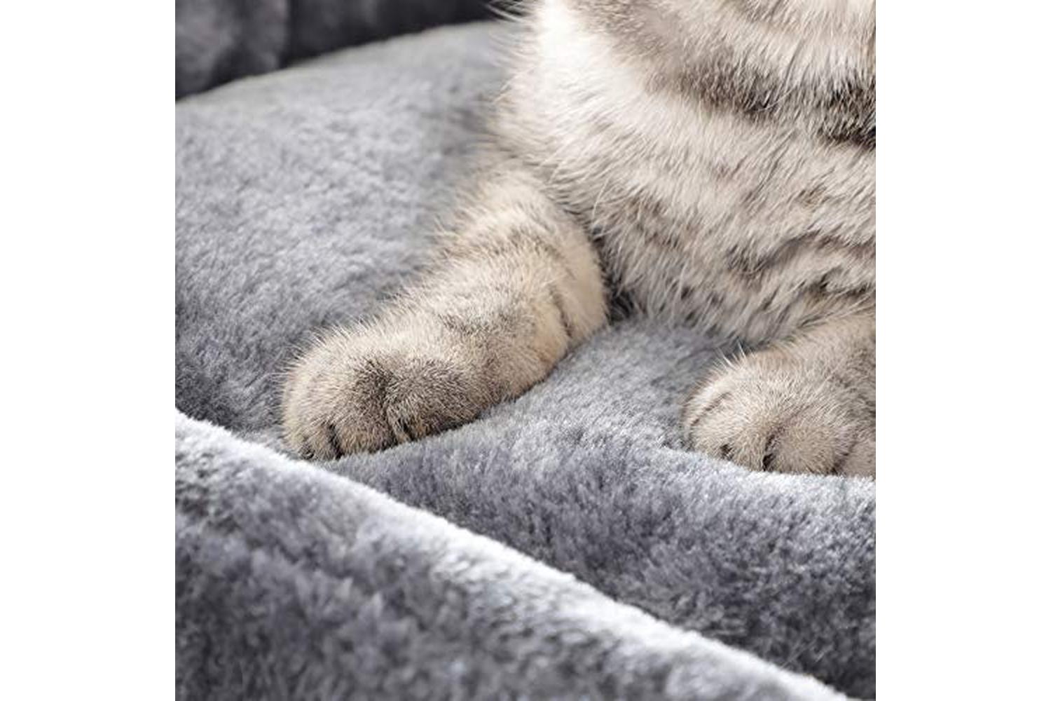 Feandrea PCT90G Scratching Post Cat Tree with 2 Holes | Smoky Grey-7