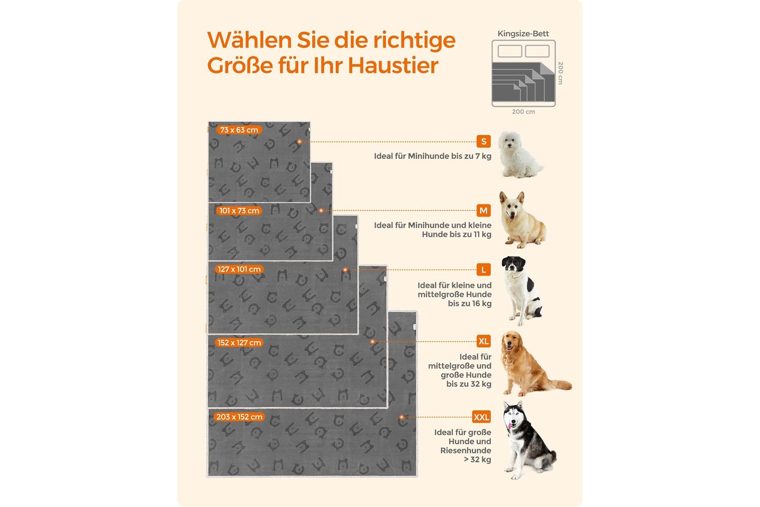 Feandrea PPB080G01 Waterproof Dog Blanket 80" x 60"-6