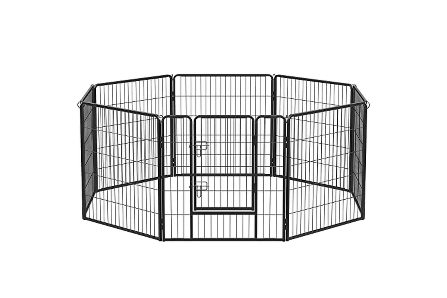 Feandrea PPK88H 8-Panel Pet Playpen 80 x 80 cm | Black