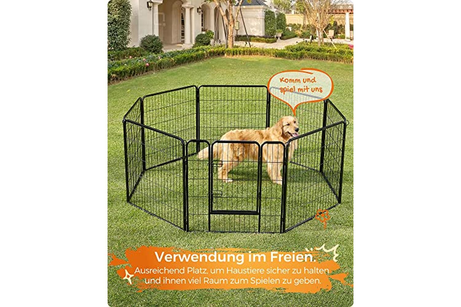 Feandrea PPK88H 8-Panel Pet Playpen 80 x 80 cm | Black-4