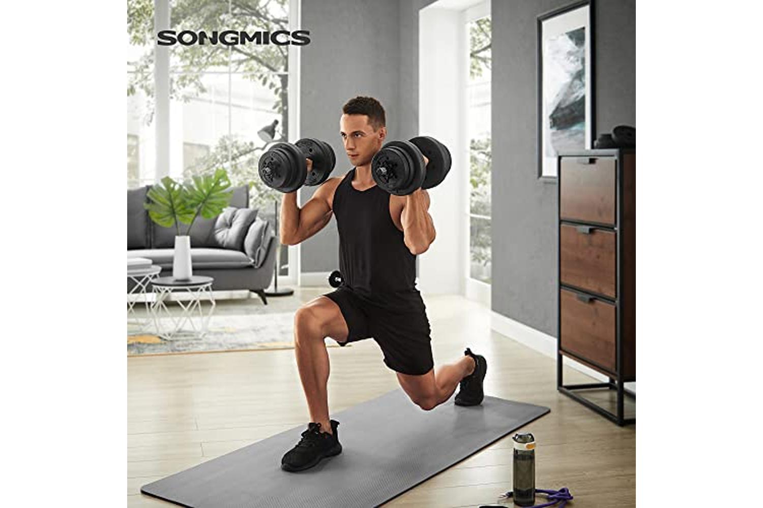 Songmics SYL20HBK Dumbbell Set with Connecting Steel Tube-3