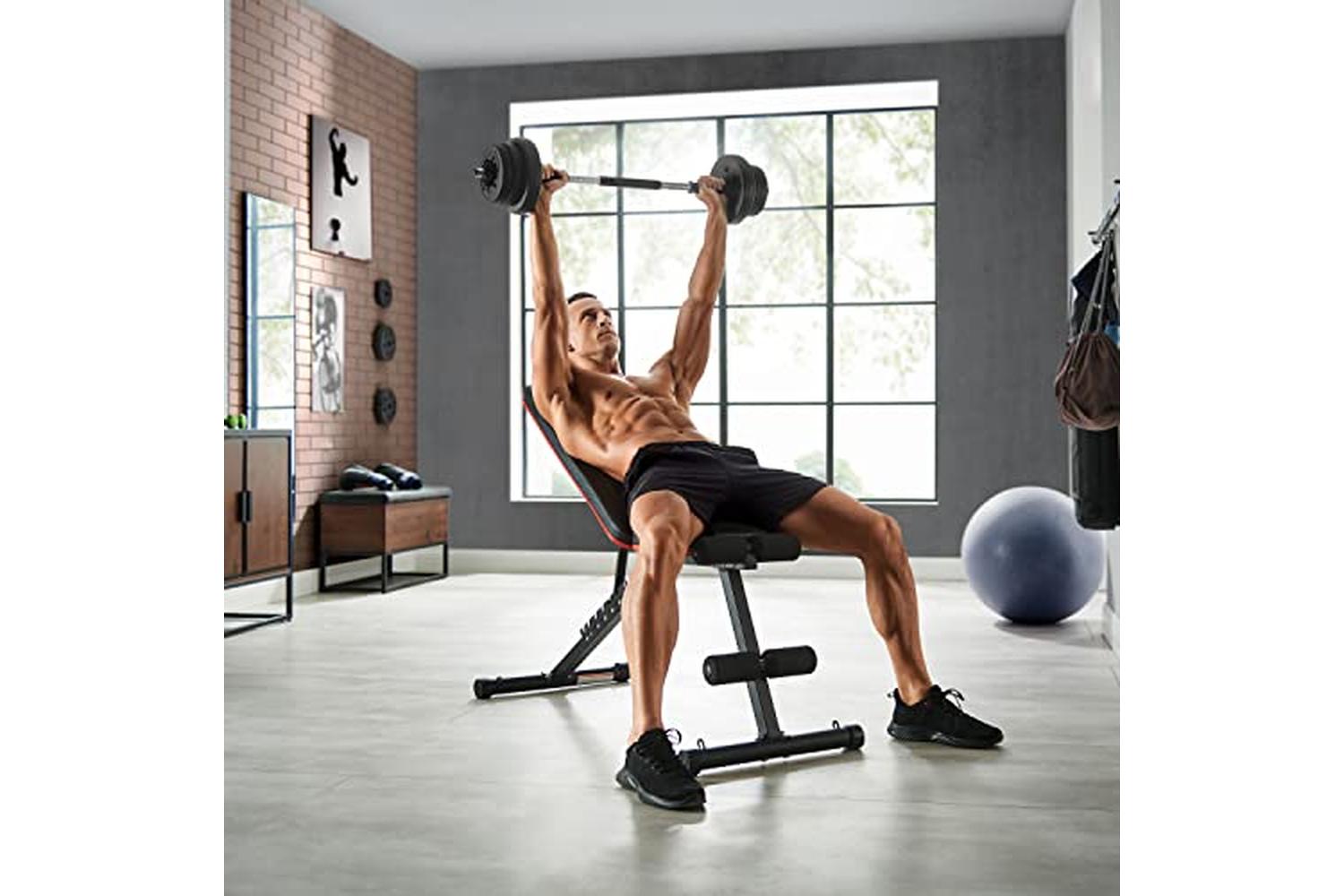 Songmics SYL20HBK Dumbbell Set with Connecting Steel Tube-4