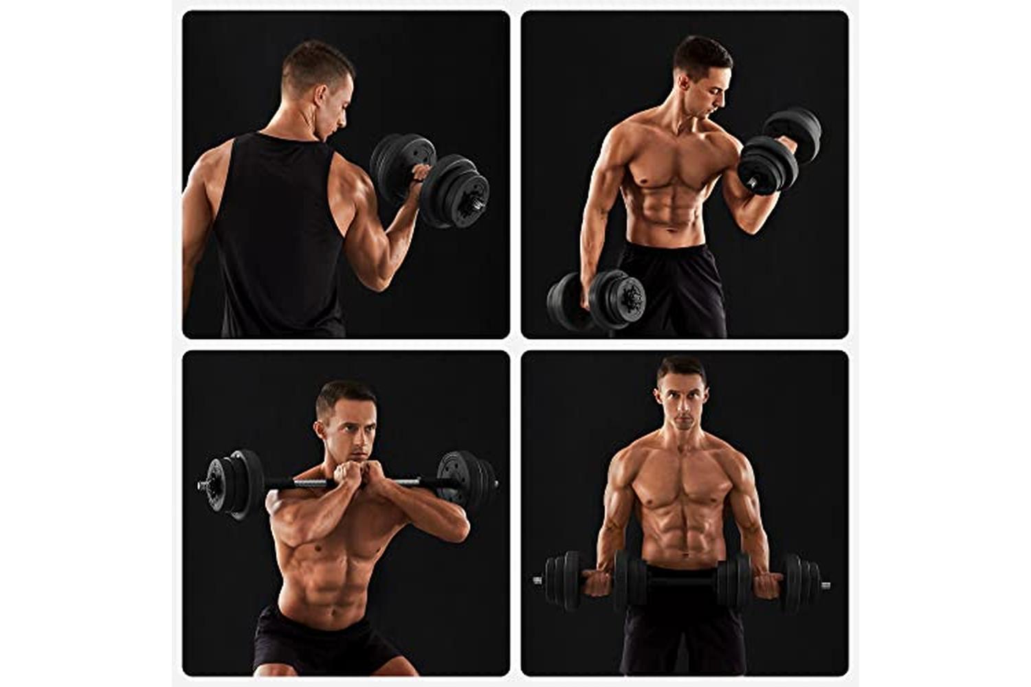 Songmics SYL20HBK Dumbbell Set with Connecting Steel Tube-6