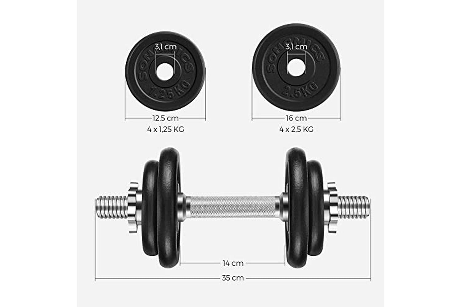 Songmics SYL20T Cast Iron Dumbbell | Black-5