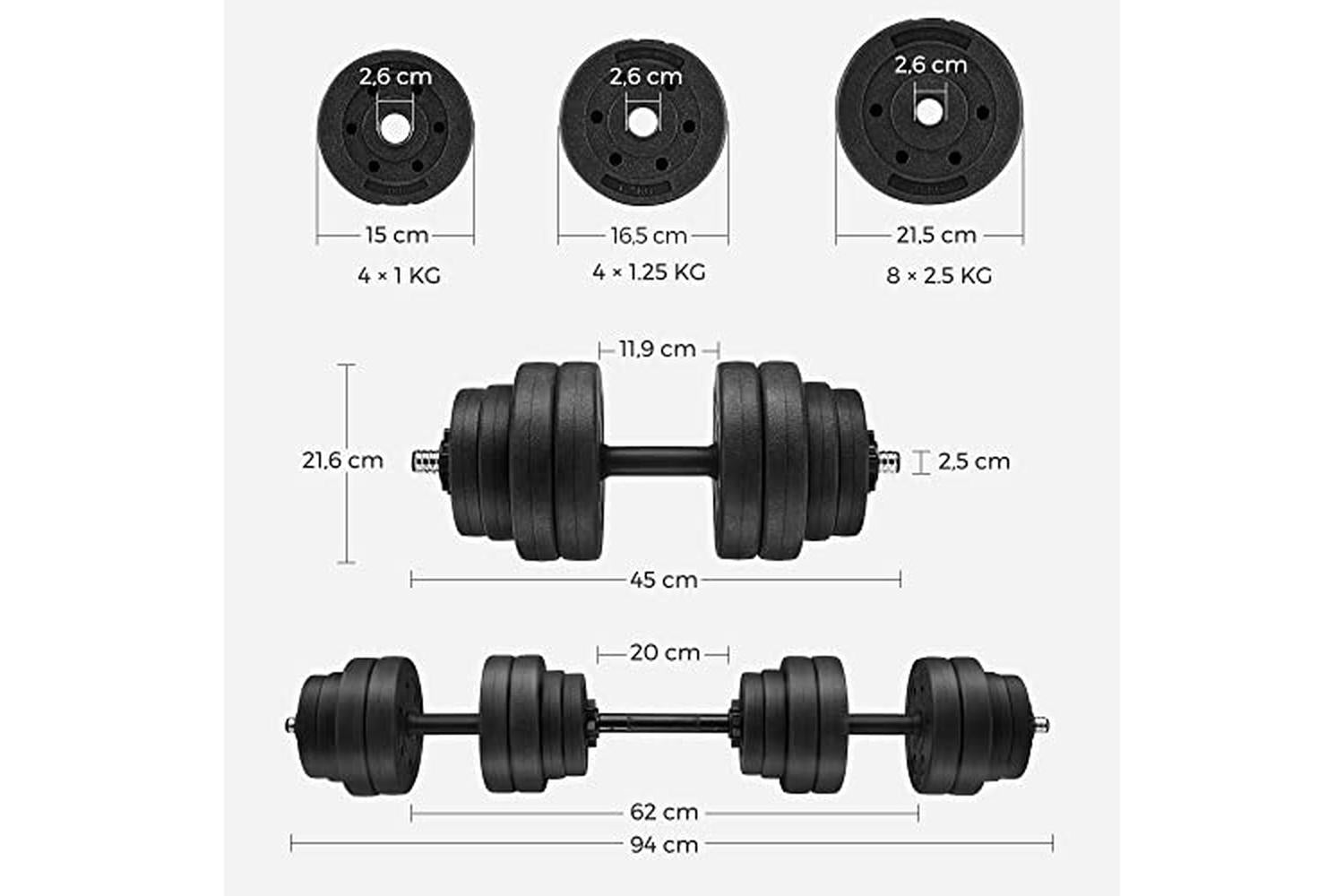 Songmics SYL30HBK Dumbbell Set-5