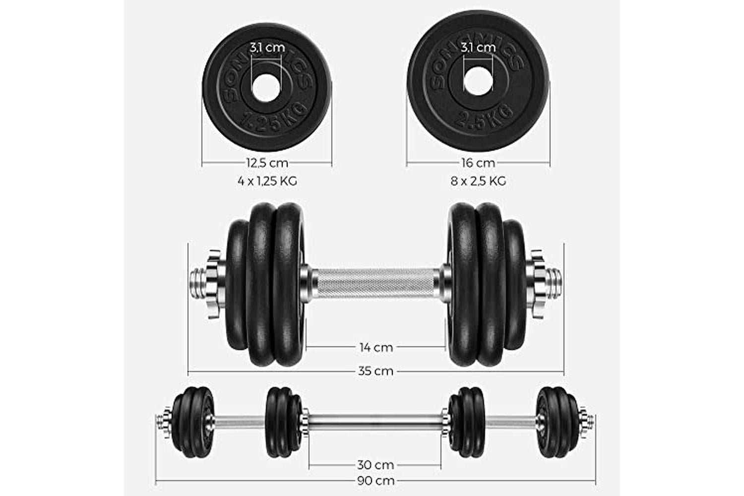 Songmics SYL30LBK Adjustable Dumbbell Set-7