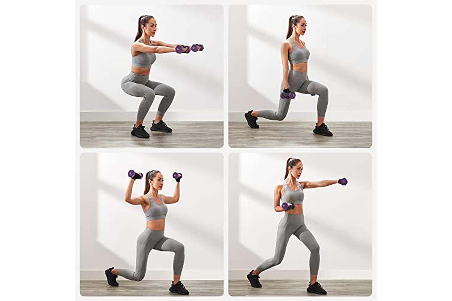 Songmics SYL609B02 6-Dumbbells | Yellow/Pink/Purple-3
