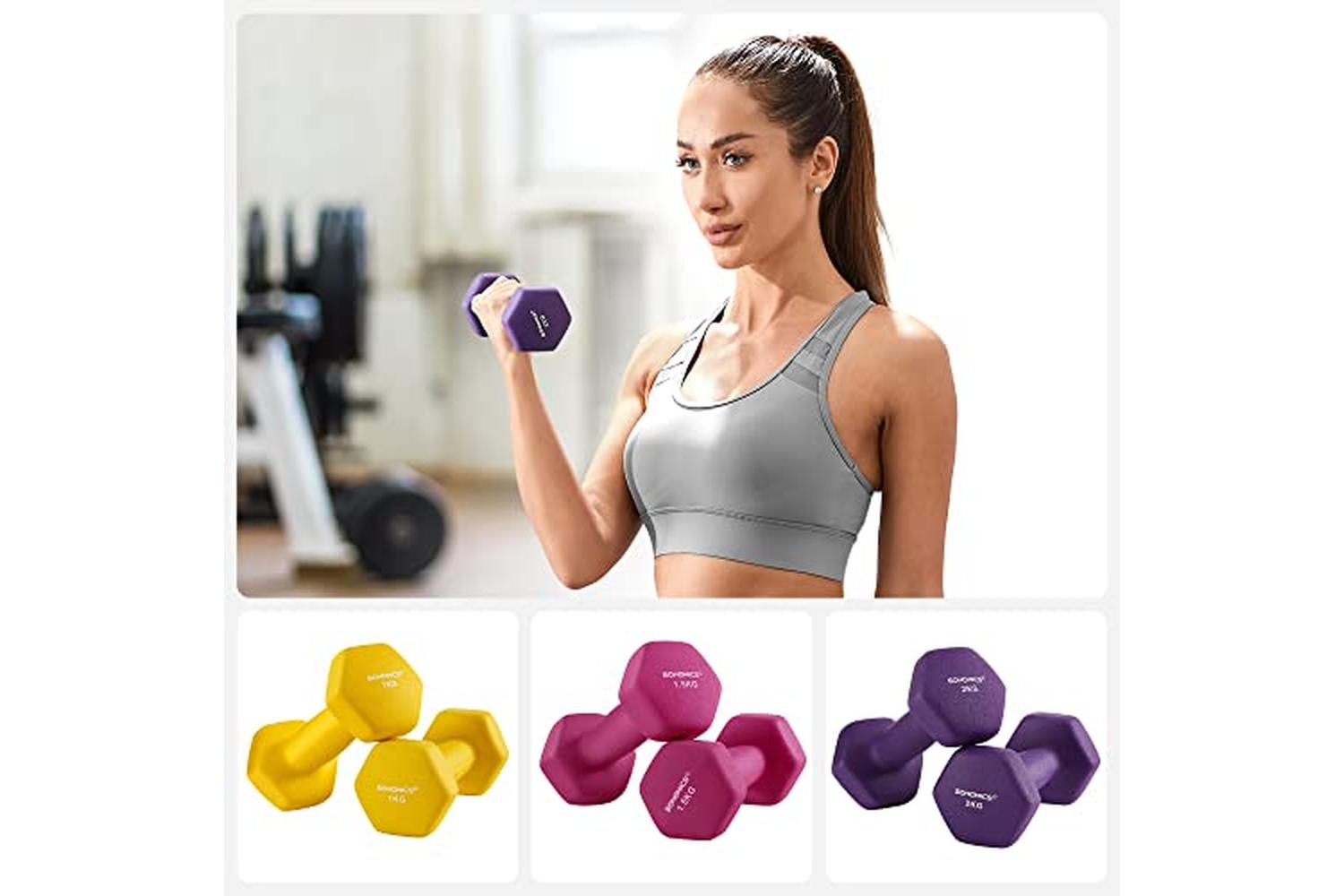 Songmics SYL609B02 6-Dumbbells | Yellow/Pink/Purple-6