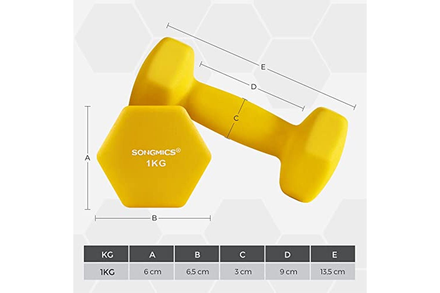 Songmics SYL62YL Dumbbells | Yellow | Set of 2-5