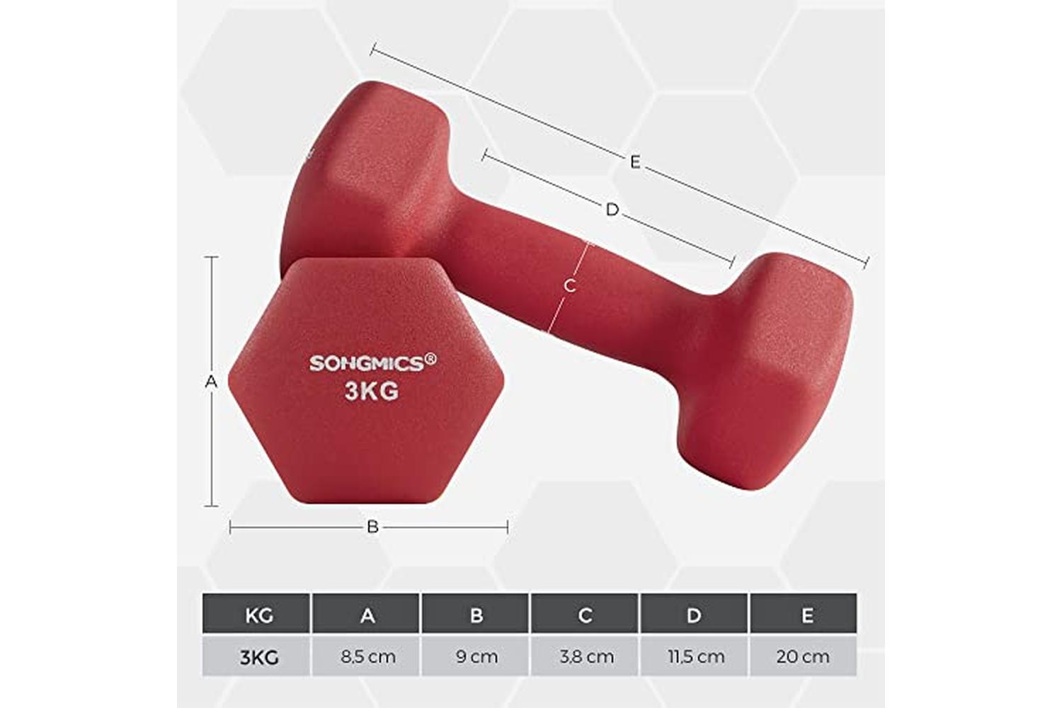 Songmics SYL66RD Dumbbells | Red | Set of 2-5