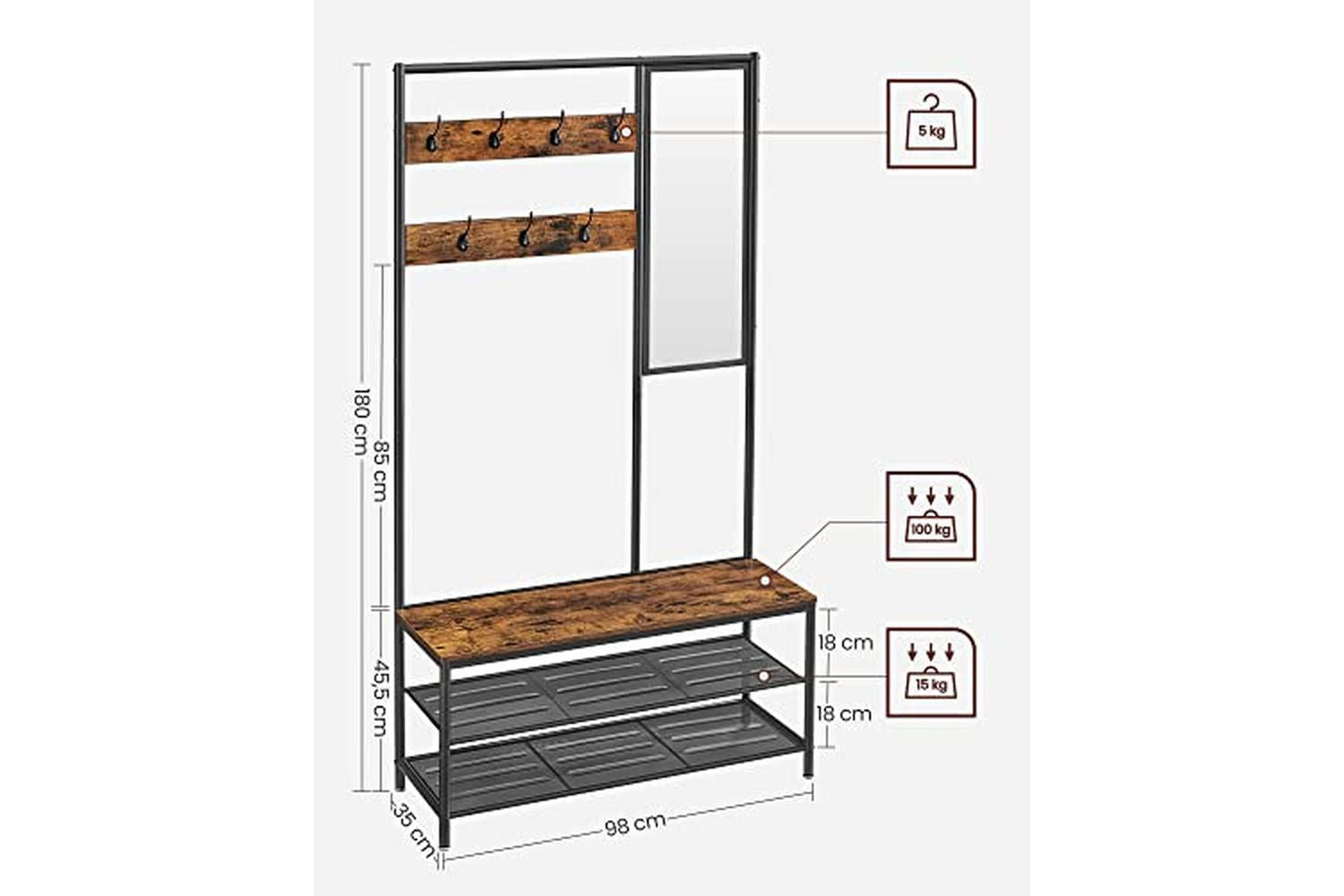 Vasagle Hsr415b01 - Hall Tree-6