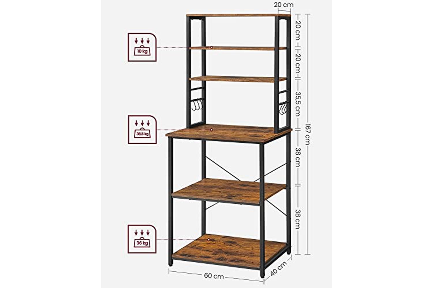 Vasagle Kks024b01 - Kitchen Shelf-6