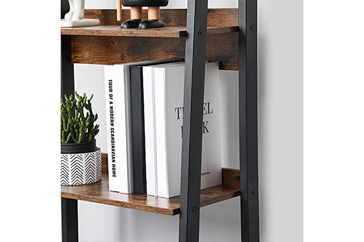 Vasagle Ladder Shelves | 4 Shelves | Rustic Brown/Black-7