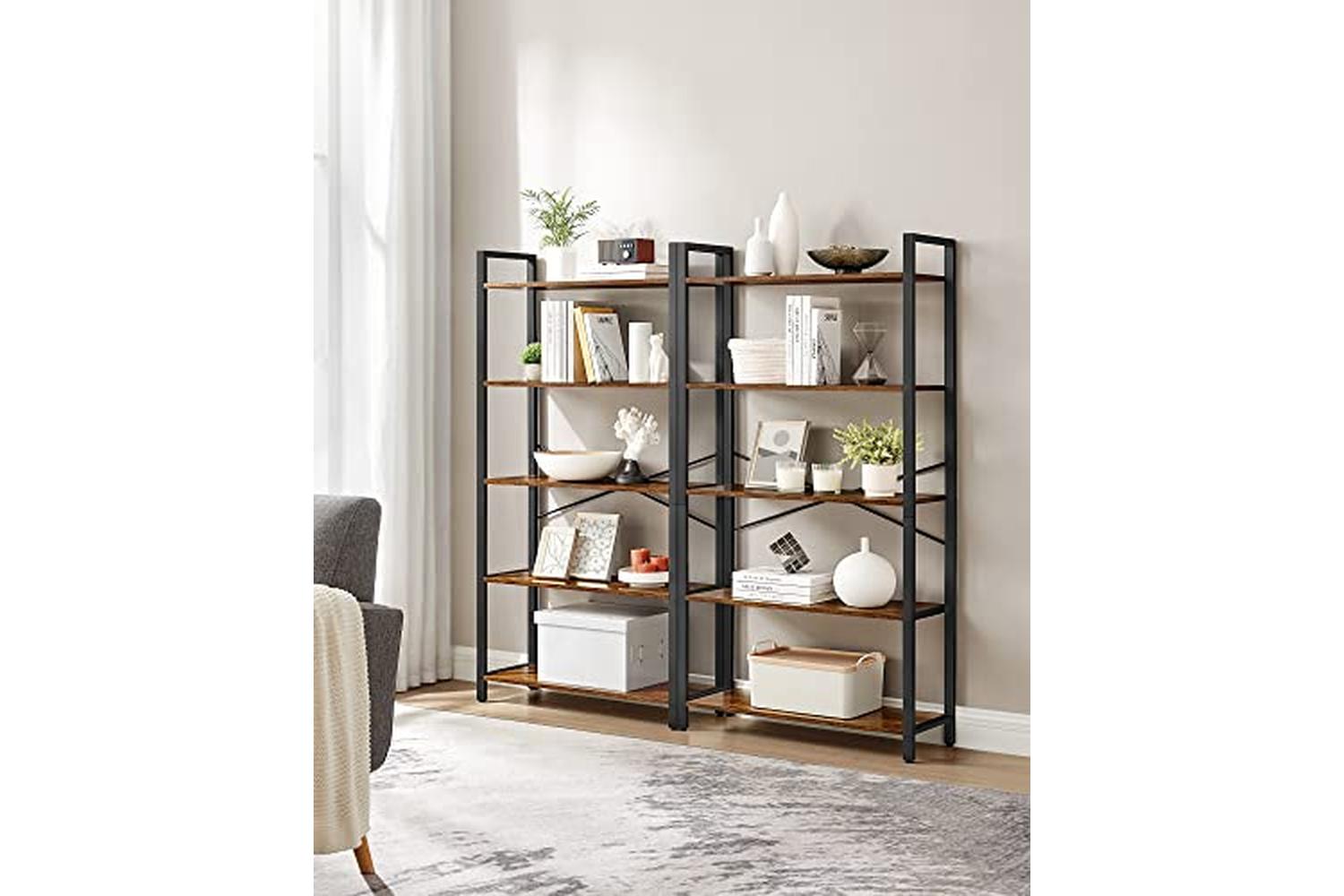 Vasagle Ladder Shelves | 6 Shelves | Rustic Natural/Black-2
