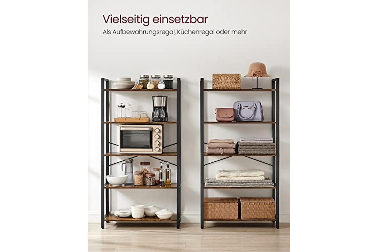 Vasagle Ladder Shelves | 6 Shelves | Rustic Natural/Black-6
