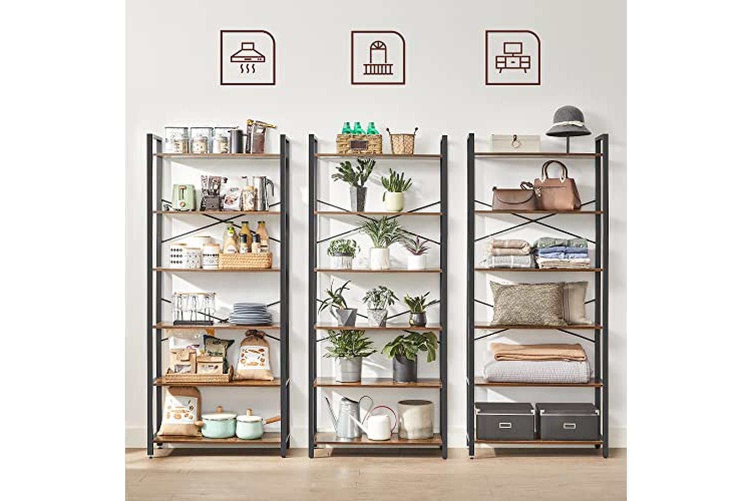 Vasagle Ladder Shelves | 6 Shelves | Rustic Natural/Black-4