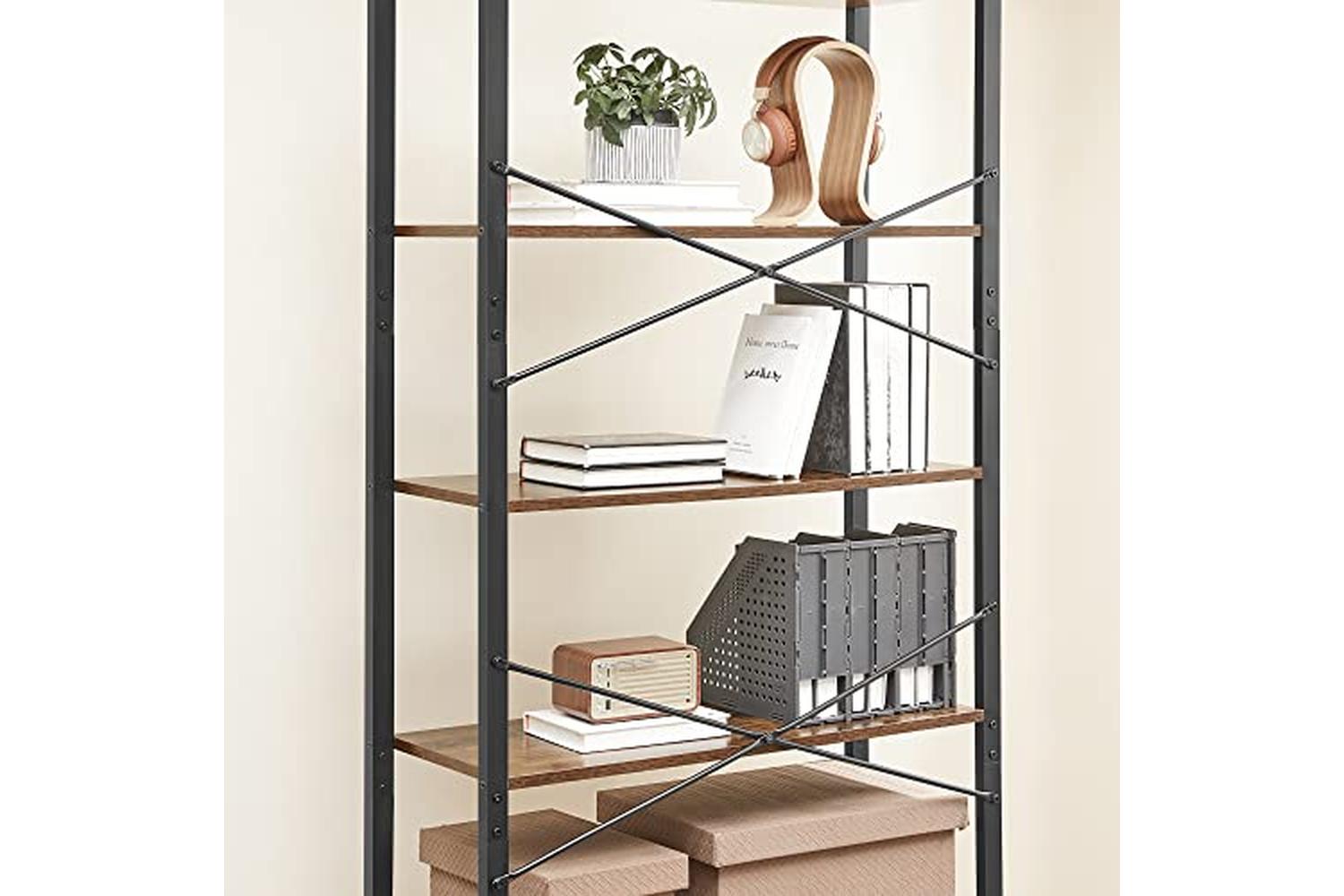 Vasagle Ladder Shelves | 6 Shelves | Rustic Natural/Black-7