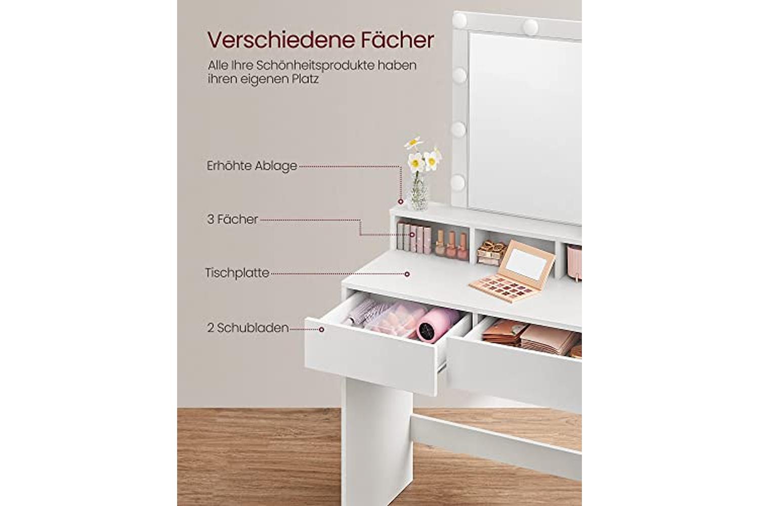 Vasagle Rdt114w01 - Vanity Table-4