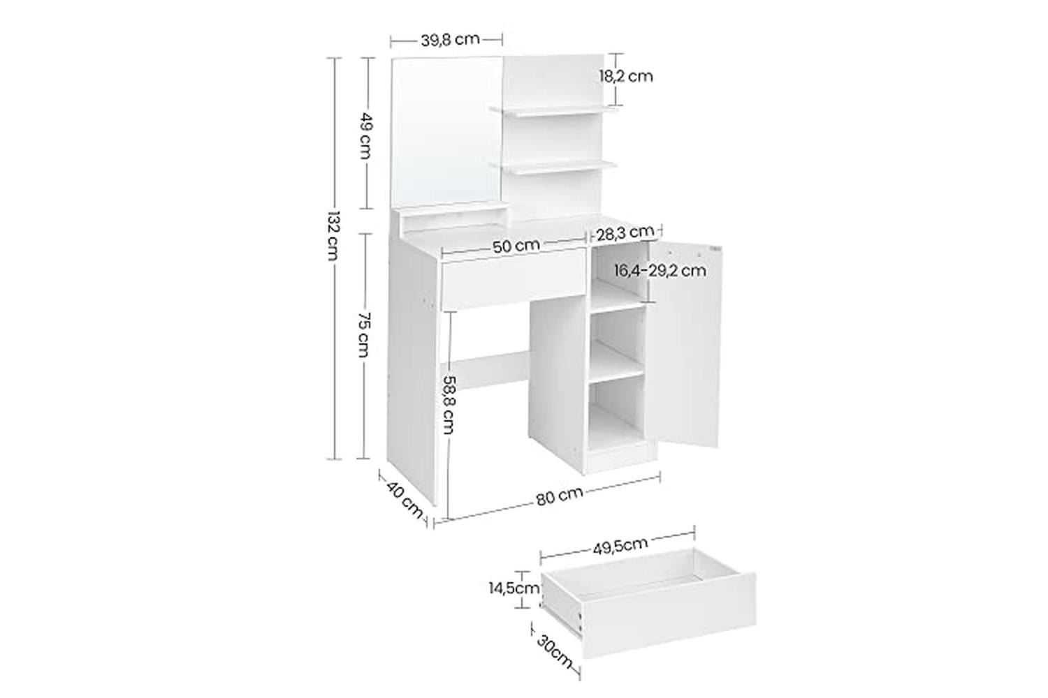 Vasagle Rdt119w01 - Vanity Table-6