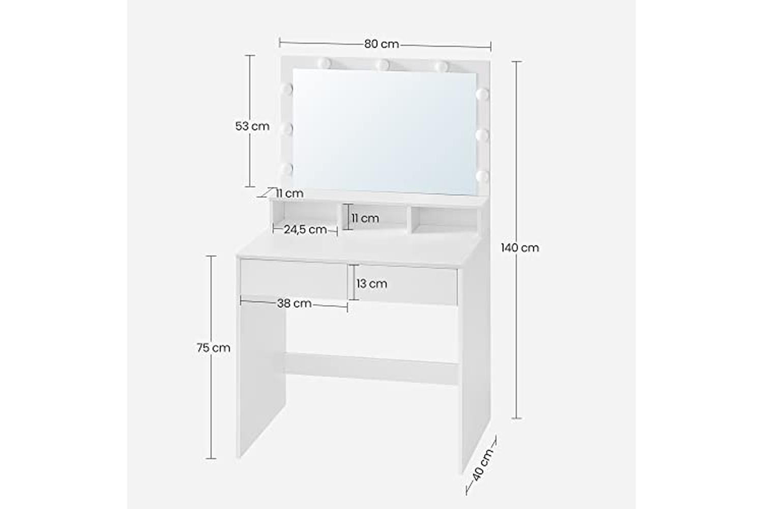 Vasagle Rdt120t10 - Vanity Table-6