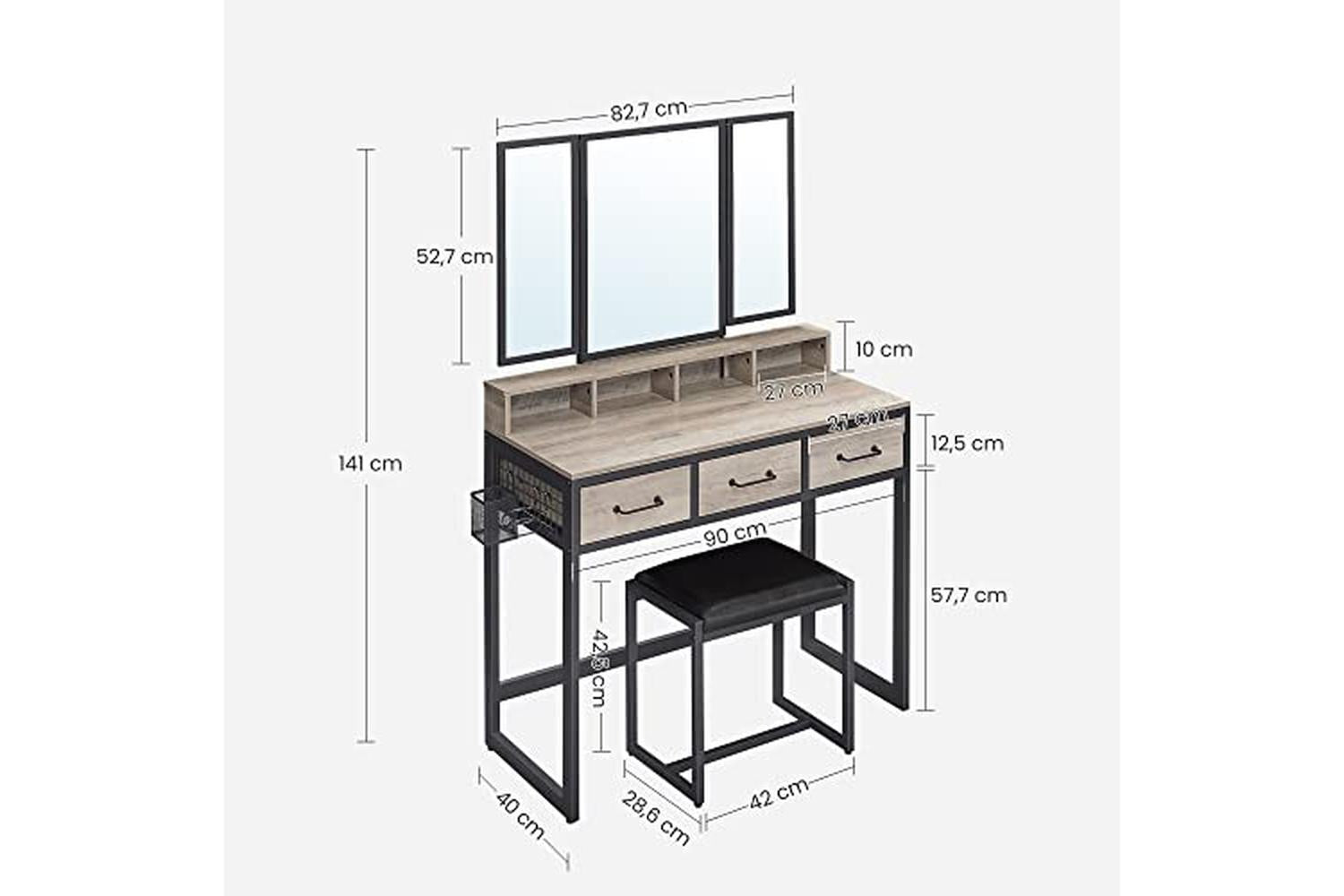 Vasagle Rvt004b02v1 - Vanity Table-4