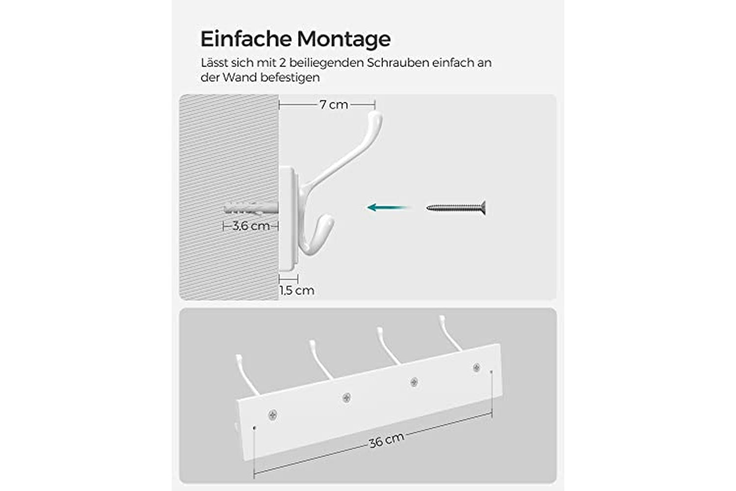 Songmics Lhr30wt - Coat Hooks-5
