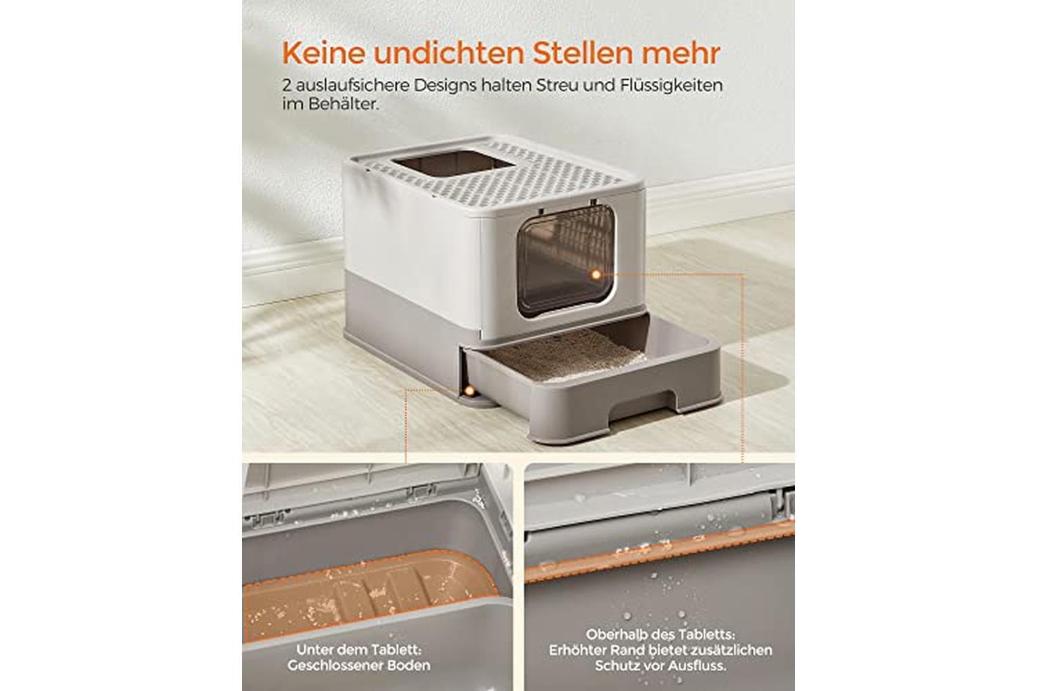 Feandrea Ppt001g01 - Foldable Pull-out Cat Litter Box-5
