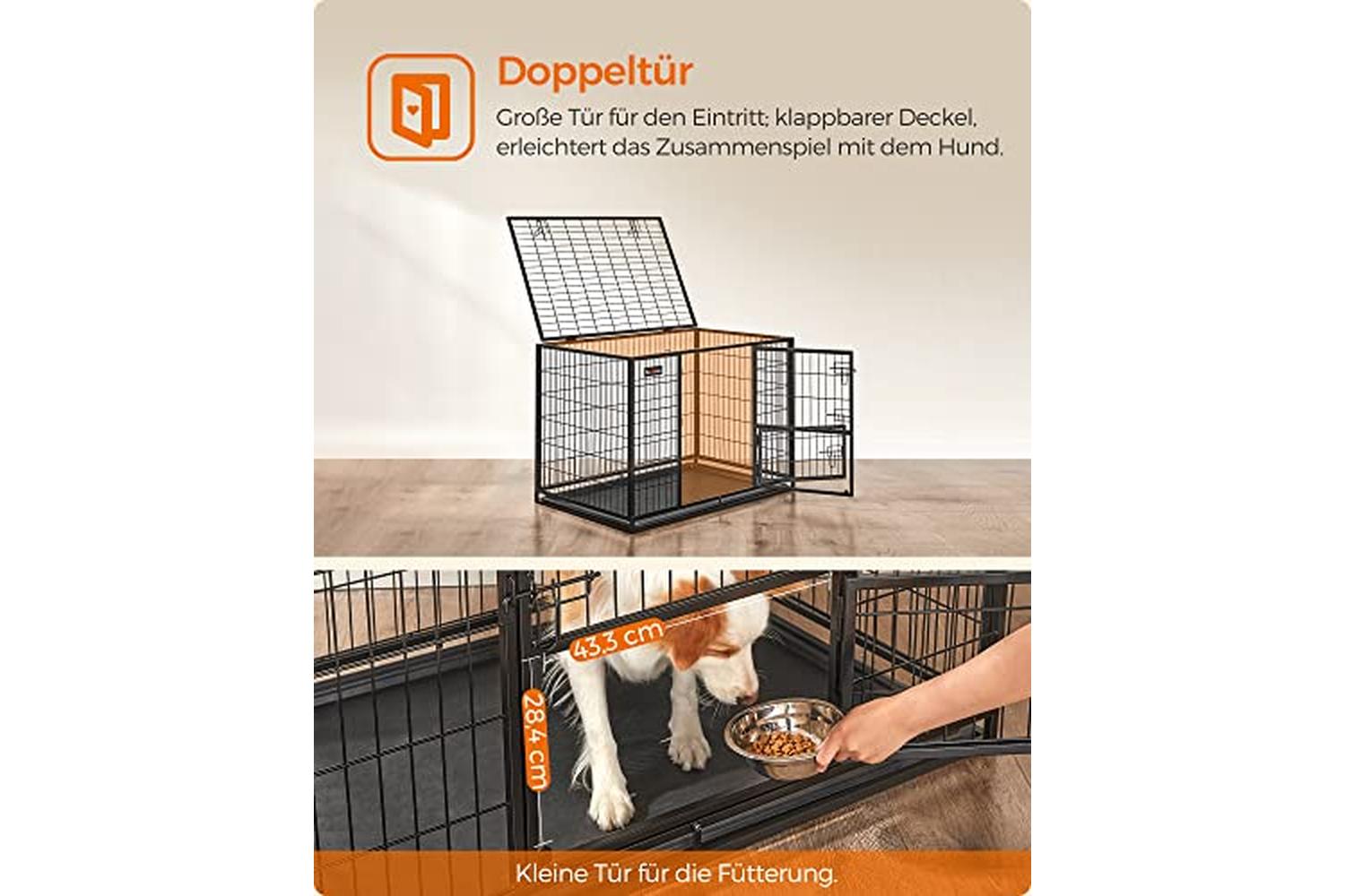 Feandrea Heavy Duty Dog Crate | Black-5