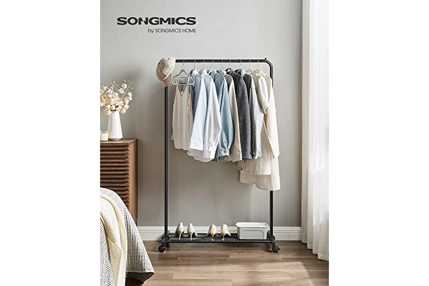 Songmics Clothes Rail on Wheels | Black-2
