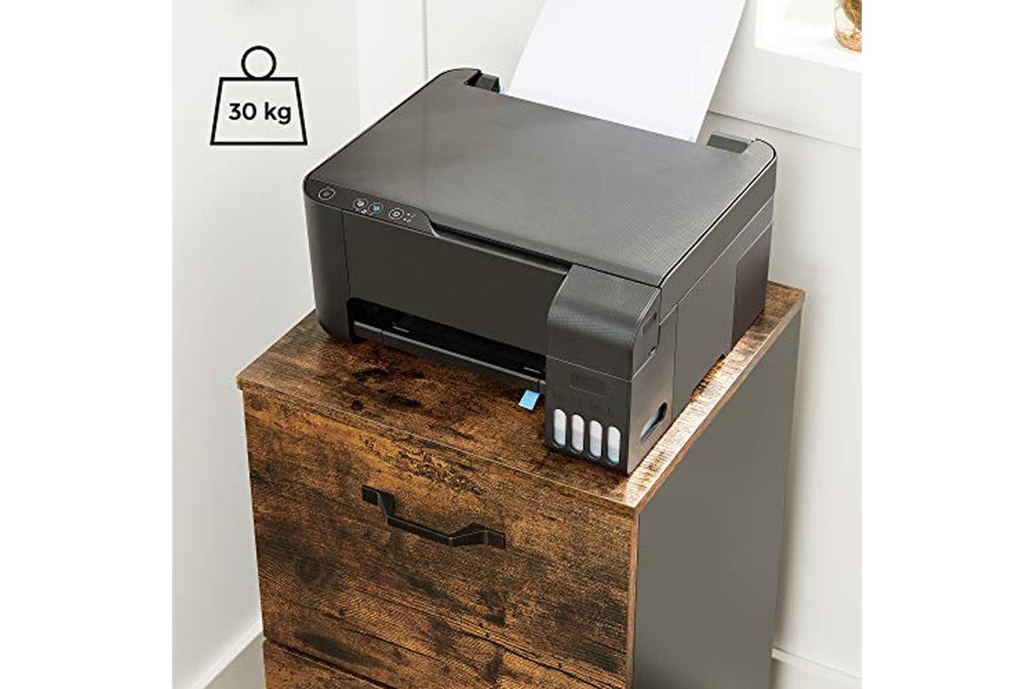 Vasagle File Cabinet With 2 Drawers, Rolling Office Filing Cabinet With Wheels, For A4, Letter Sized Documents, Hanging File Folders, Industrial Style, Rustic Brown And Black Ofc040b01-6