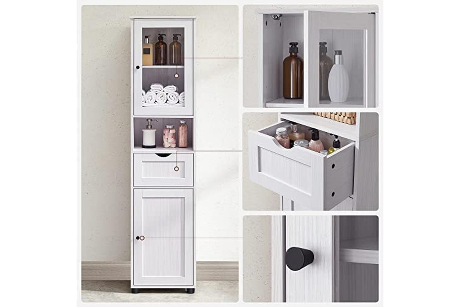 Vasagle Tall Bathroom Cabinet Free Standing | White-6