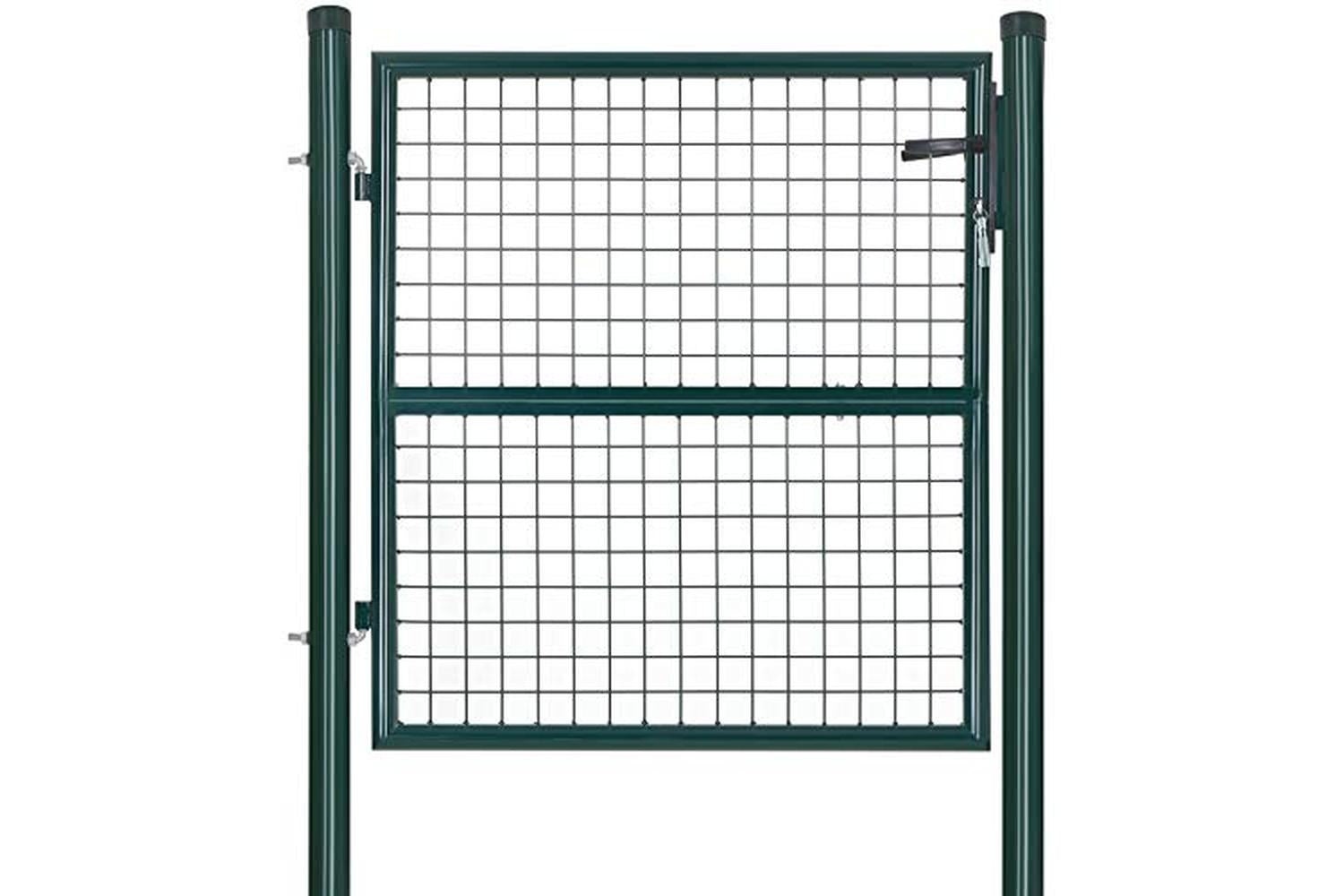 Songmics Ggd150g01 Galvanised Steel Garden Gate Fence Gate With Lock Door Handle And Key 106 X 100 Cm (l X H), Green