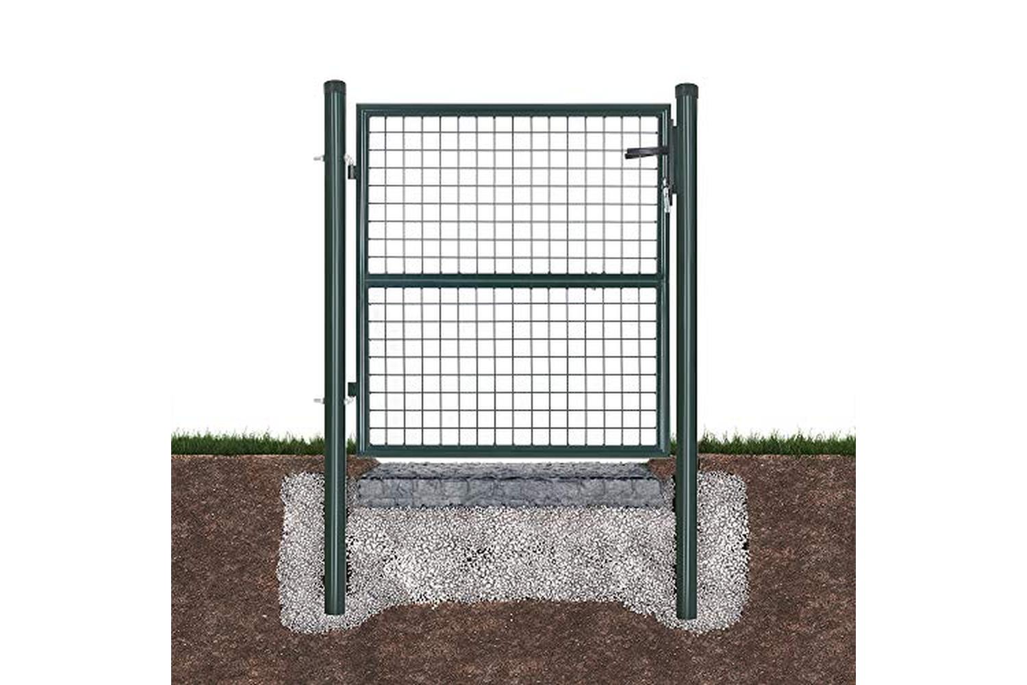 Songmics Ggd150g01 Galvanised Steel Garden Gate Fence Gate With Lock Door Handle And Key 106 X 100 Cm (l X H), Green-3