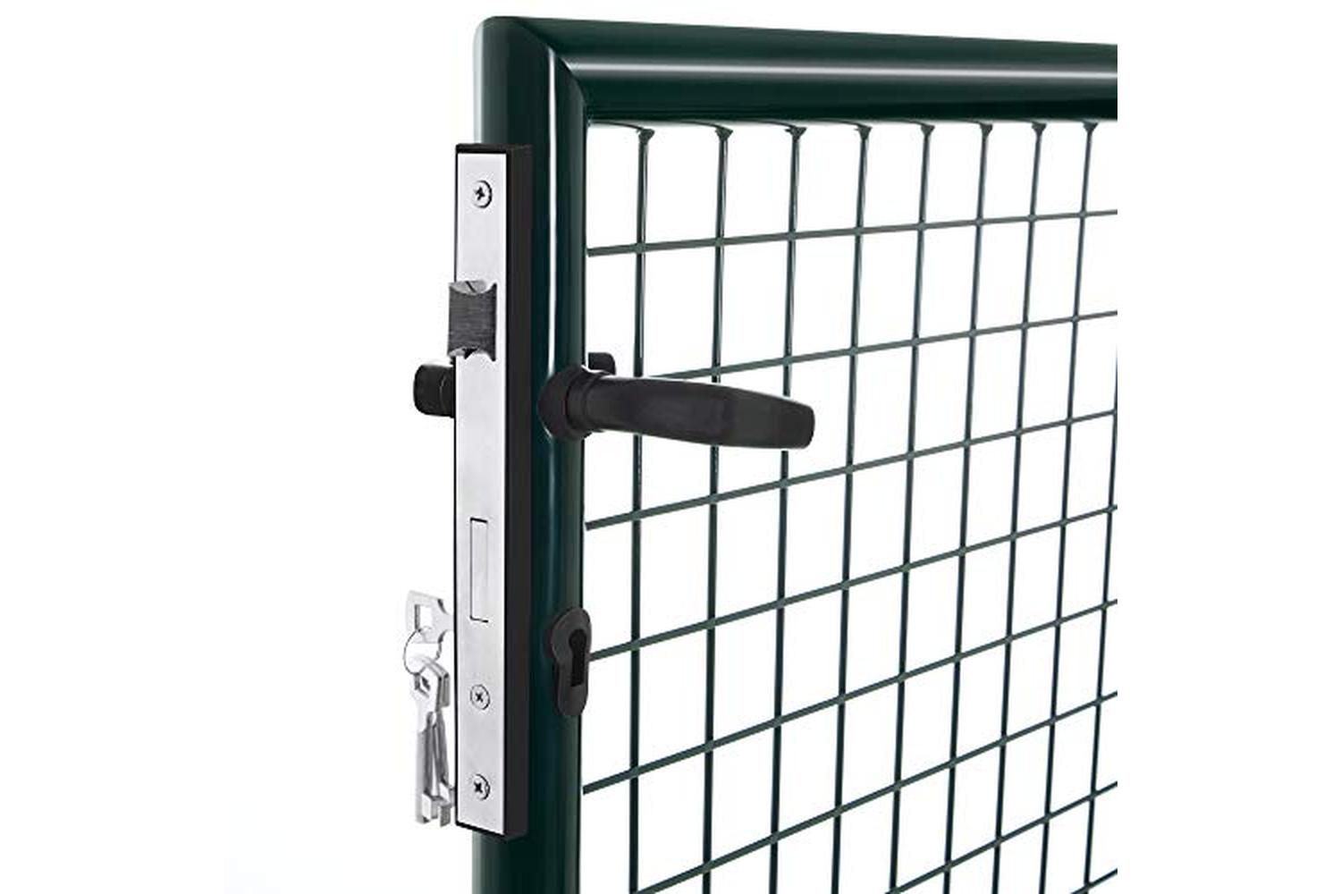 Songmics Ggd150g01 Galvanised Steel Garden Gate Fence Gate With Lock Door Handle And Key 106 X 100 Cm (l X H), Green-7