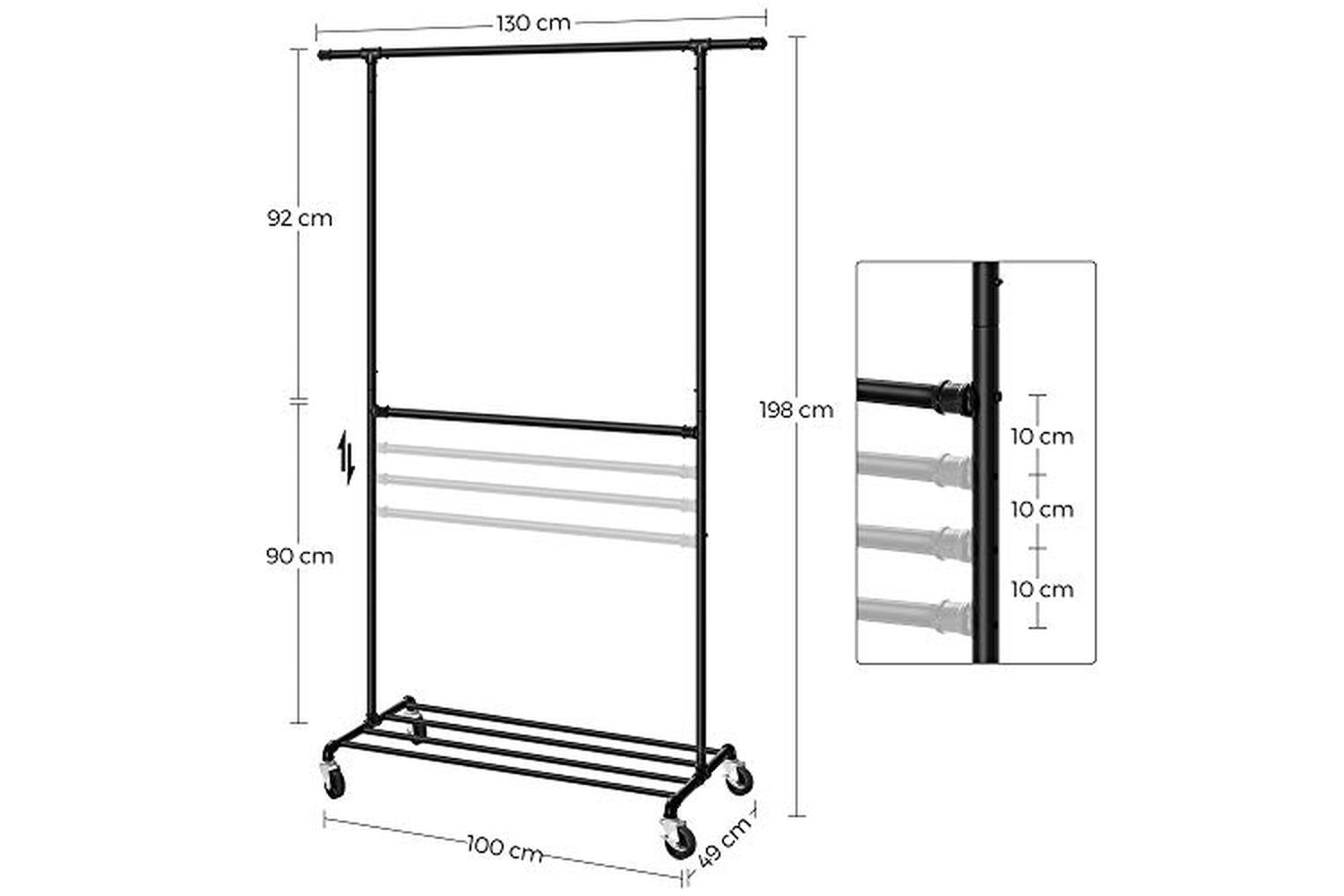 Songmics Industrial Clothes Rack | Black-3