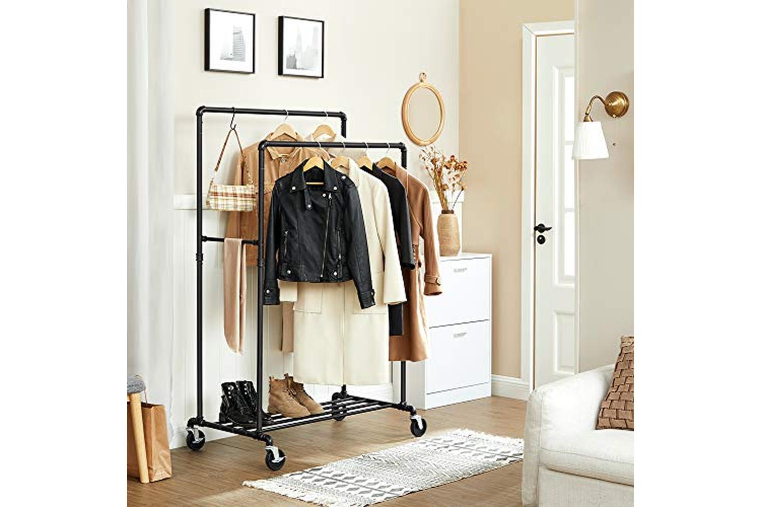 Songmics Industrial Pipe Clothes Rack | Black-3