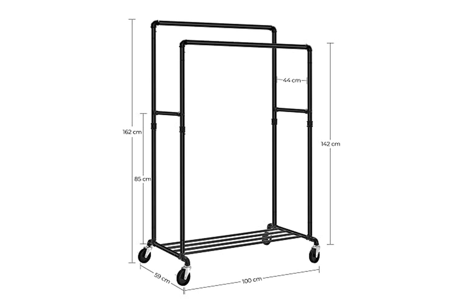 Songmics Industrial Pipe Clothes Rack | Black-4
