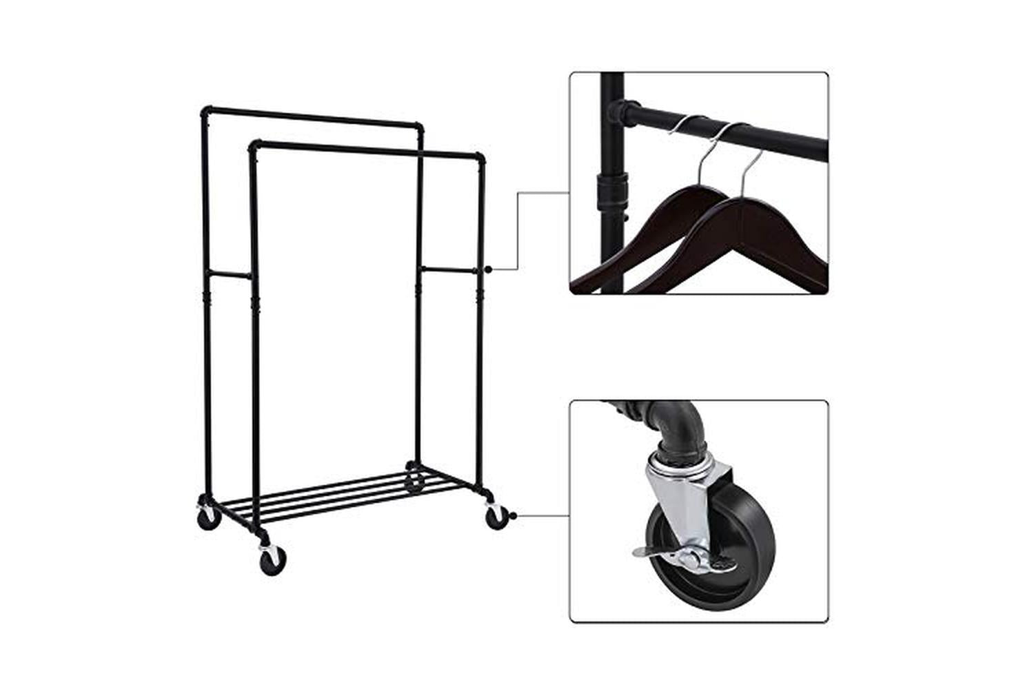 Songmics Industrial Pipe Clothes Rack | Black-7