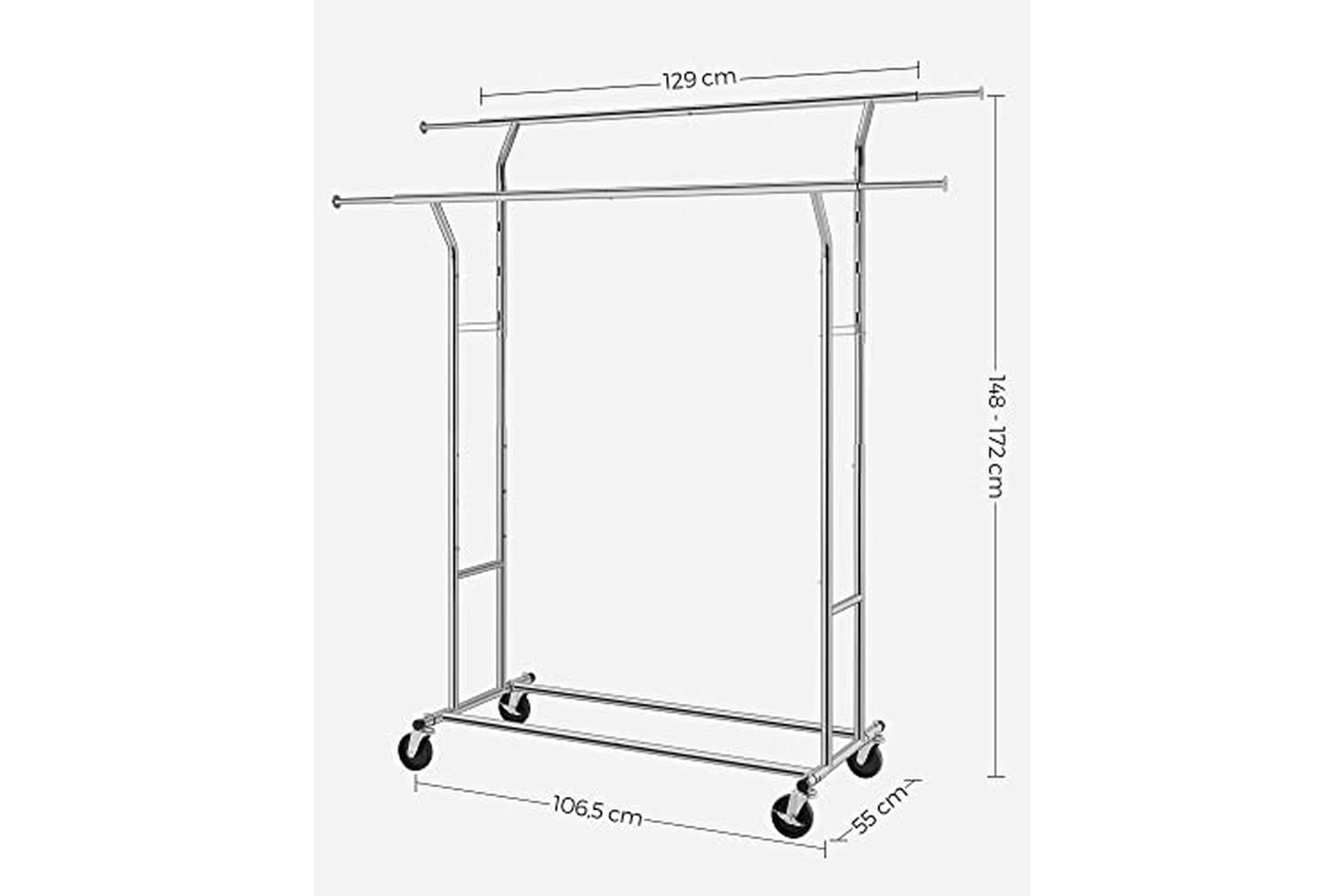 Songmics Heavy Duty Metal Clothes Rack | Silver-3