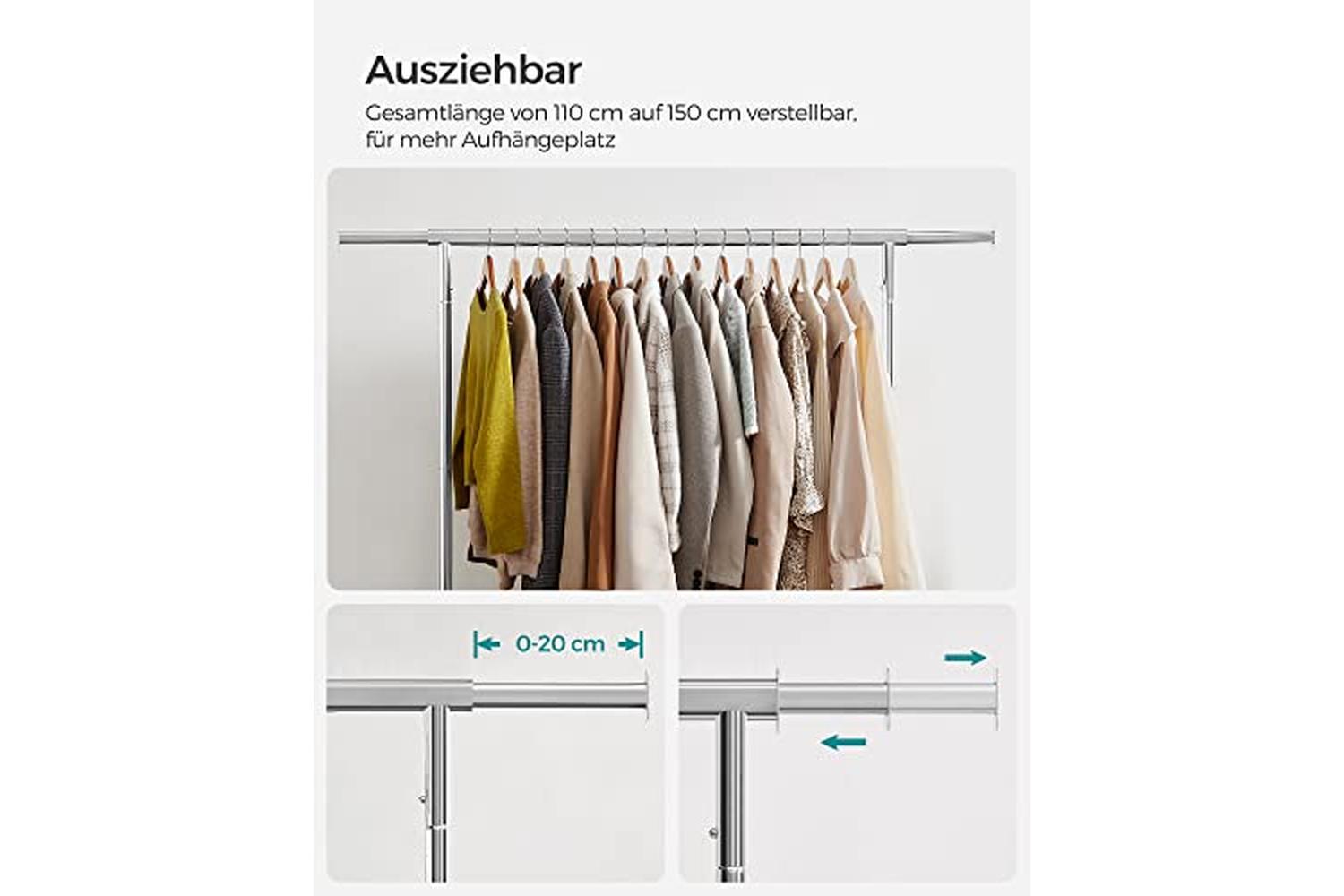 Songmics Heavy Duty Clothes Rack | Silver-5