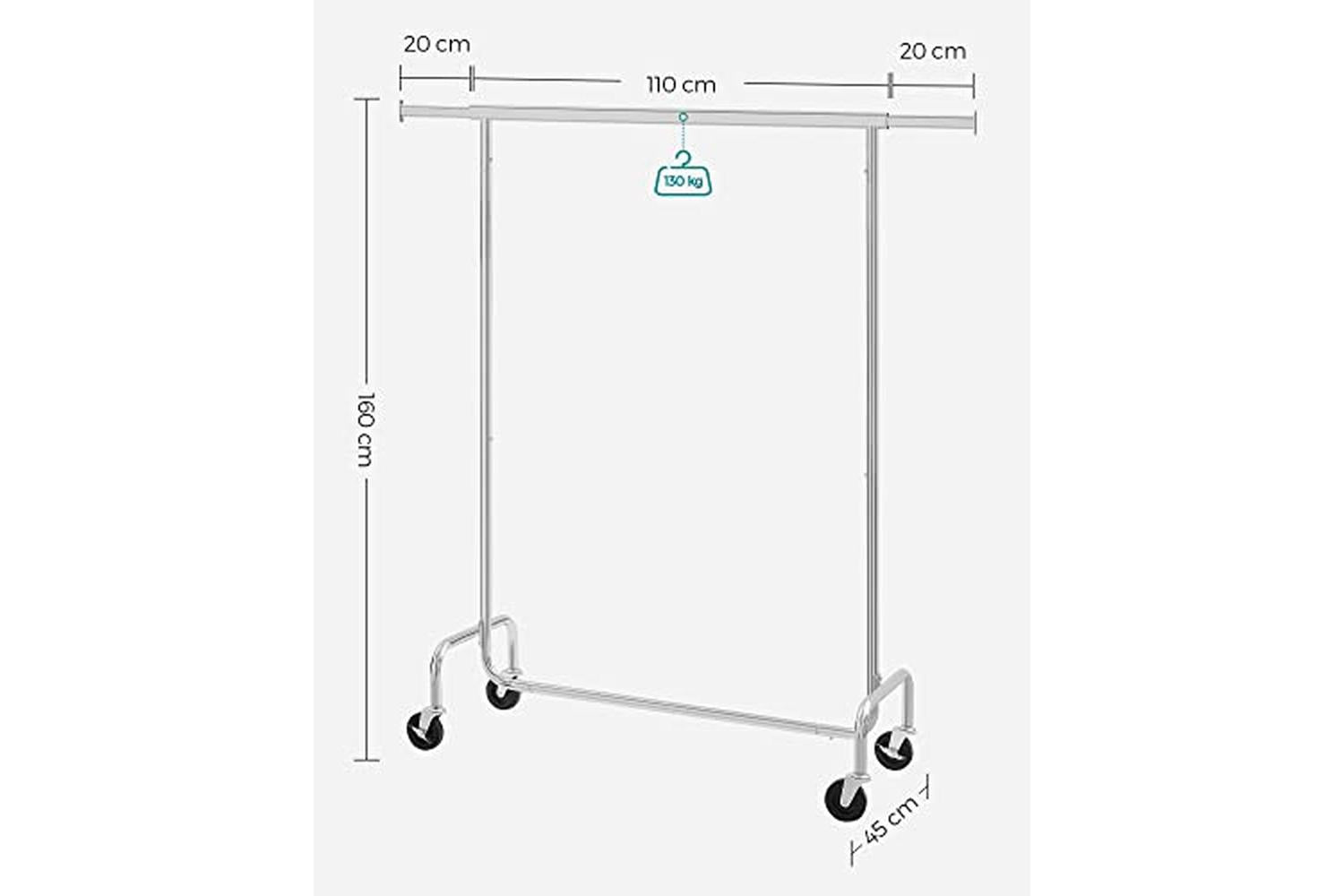 Songmics Heavy Duty Clothes Rack | Silver-6