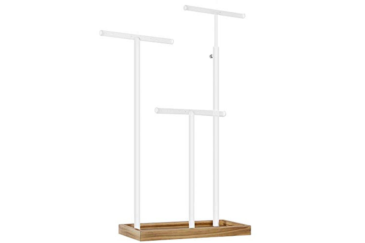 Songmics 2-in-1 Jewelry Display Stand Holder | Rustic Brown/White