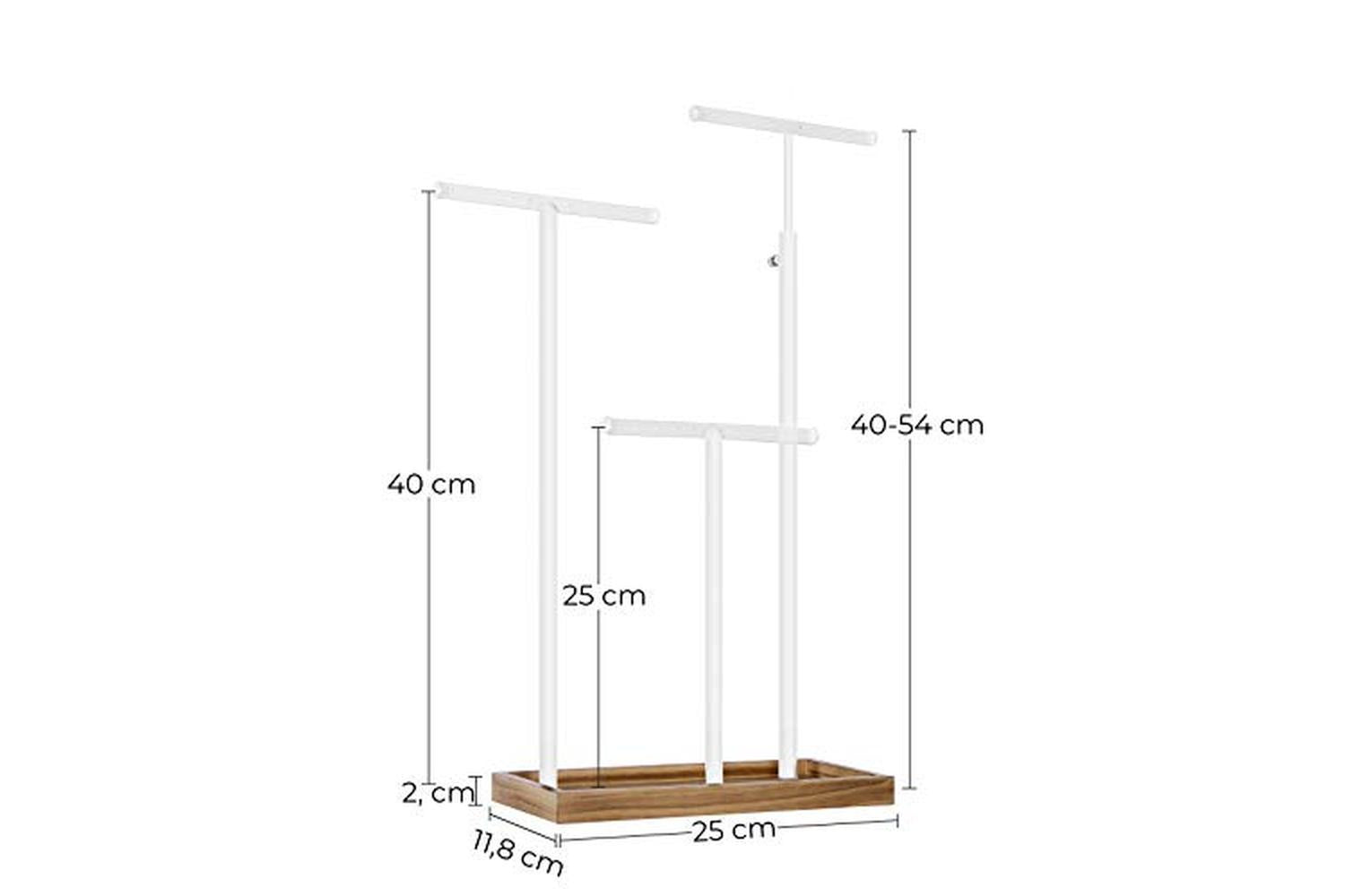 Songmics 2-in-1 Jewelry Display Stand Holder | Rustic Brown/White-5