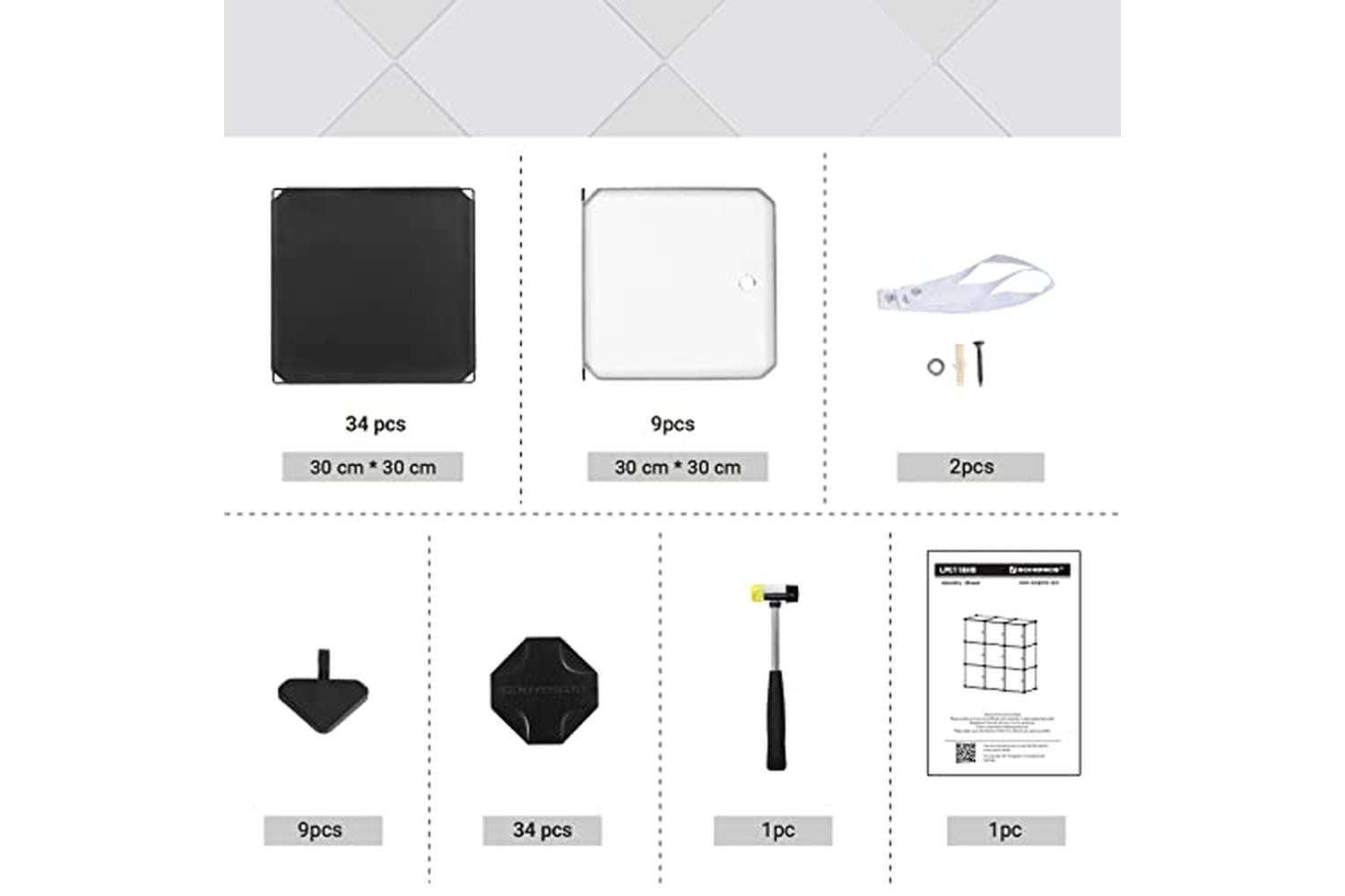 Songmics 9-cube Storage Organiser Unit, Plastic Closet With Doors, Modular Cabinet For Clothes, Shoes, Toys, Books, Easy To Assemble, Black Lpc116hs-7