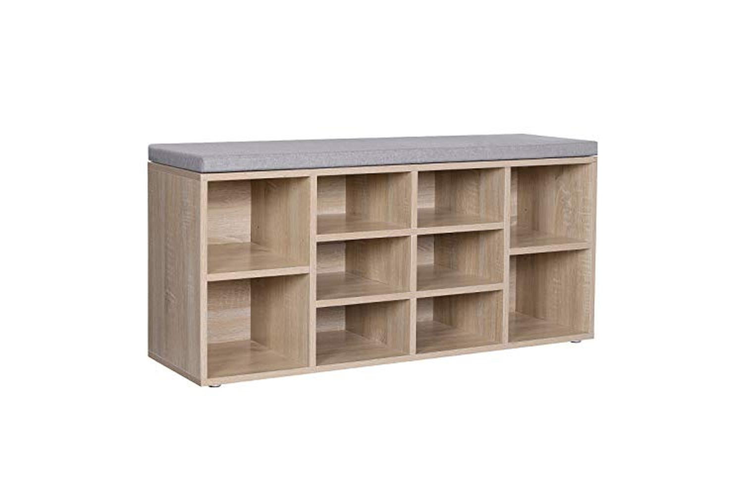 Vasagle Shoe Bench with 10 Compartments | Oak