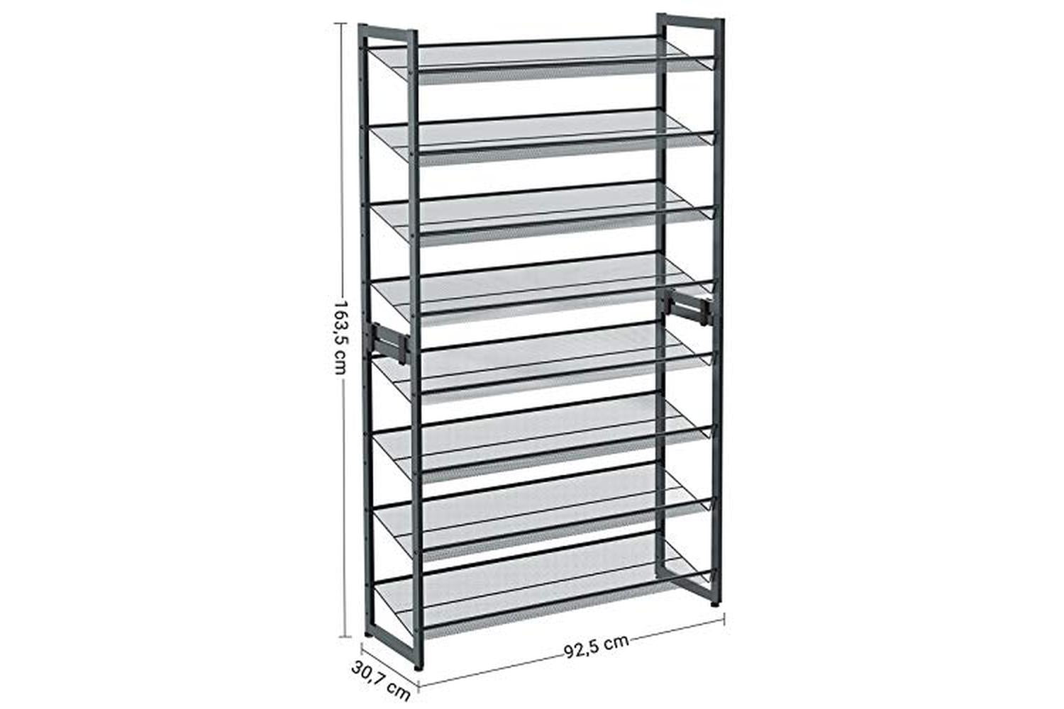 Songmics Adjustable Flat Shoe Rack | Cool Grey-3
