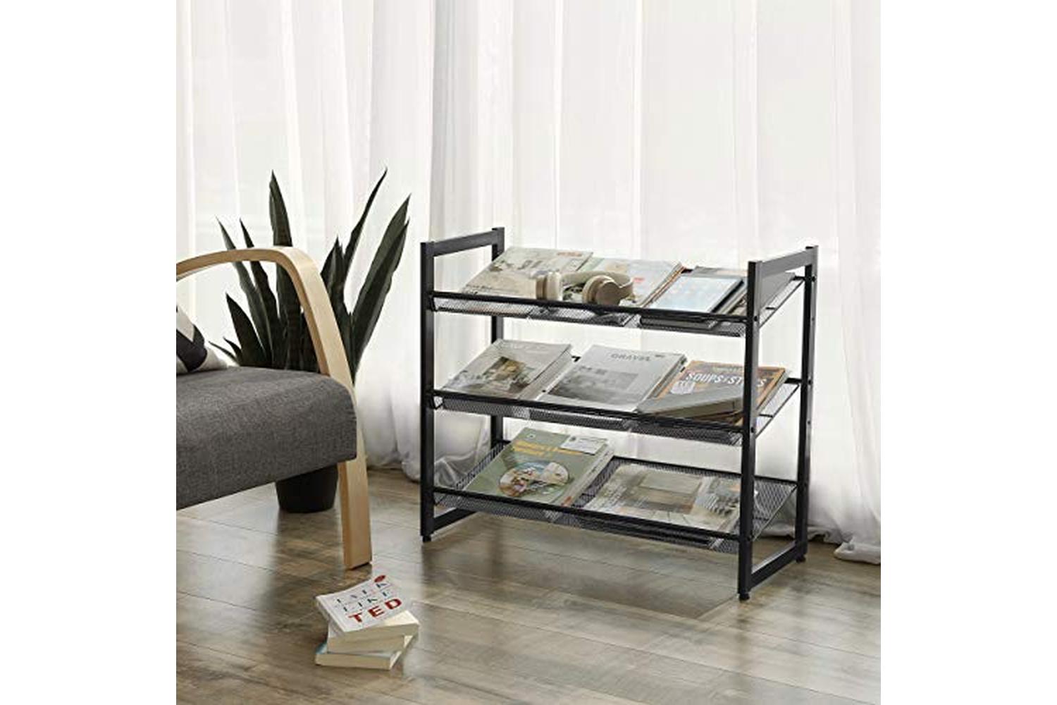 Songmics 3-Tier Shoe Rack | Black-2